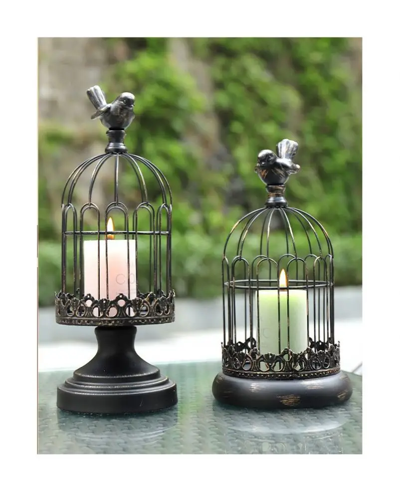 Bird Cage Rustic Metal Customized Nordic Home Decoration Luxury Candlestick Holder For Candles