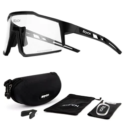 SCVCN Photochromic Glasses Outdoor Sports Men Women Cycling Sunglasses Road MTB Windproof Safety Eyewear Bike Bicycle Glasses