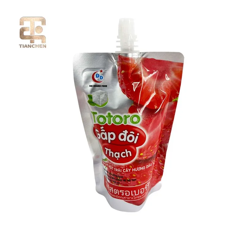 Various Shape Plastic Pouch Stand Up Packaging Bags Juice Baby Food Spout Pouch With Spout