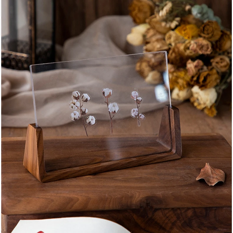 4x6 Tabletop Rustic Wooden Photo Frames with Walnut Wood Base