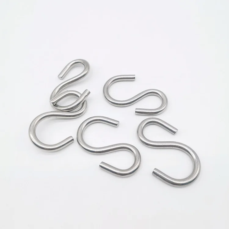 Customized S hook 304 Stainless steel hardware high polished asymmetric S hook
