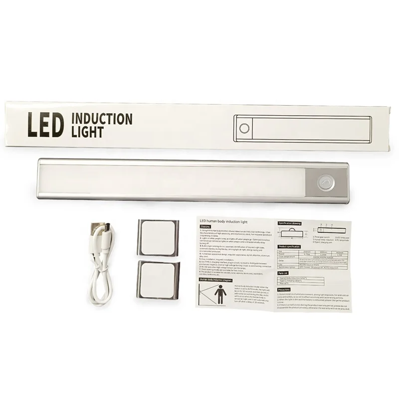 Newest Version With Battery For Closet,Kitchen,Cabinet Rechargeable Motion Sensor Under Cabinet Lights Wireless Night Lighting//