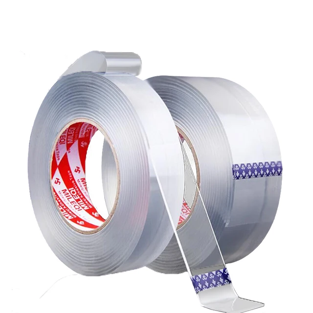 
2021 new wholesale seamless strong holding power transparent washable reusable doublesided tailored adhesive nano silicone tape 