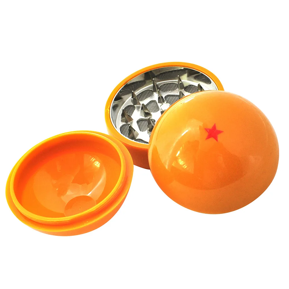 Wholesale Zinc Alloy 3 Layers Herbal Crusher Cartoon Dragon Ball Shape Tobacco Herb Grinders for Smoking Accessories