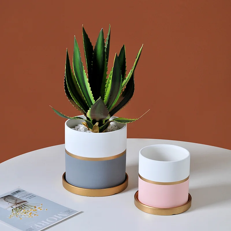 Good quality ceramic flower pot for table decoration multicolor optional