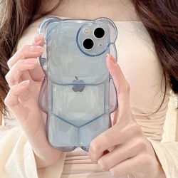 Clear Transparent Bumper Shockproof Soft Silicone Cover Cute Bear Phone Case for iphone 14 13 12 11 Pro Max Plus X XS XR Cases