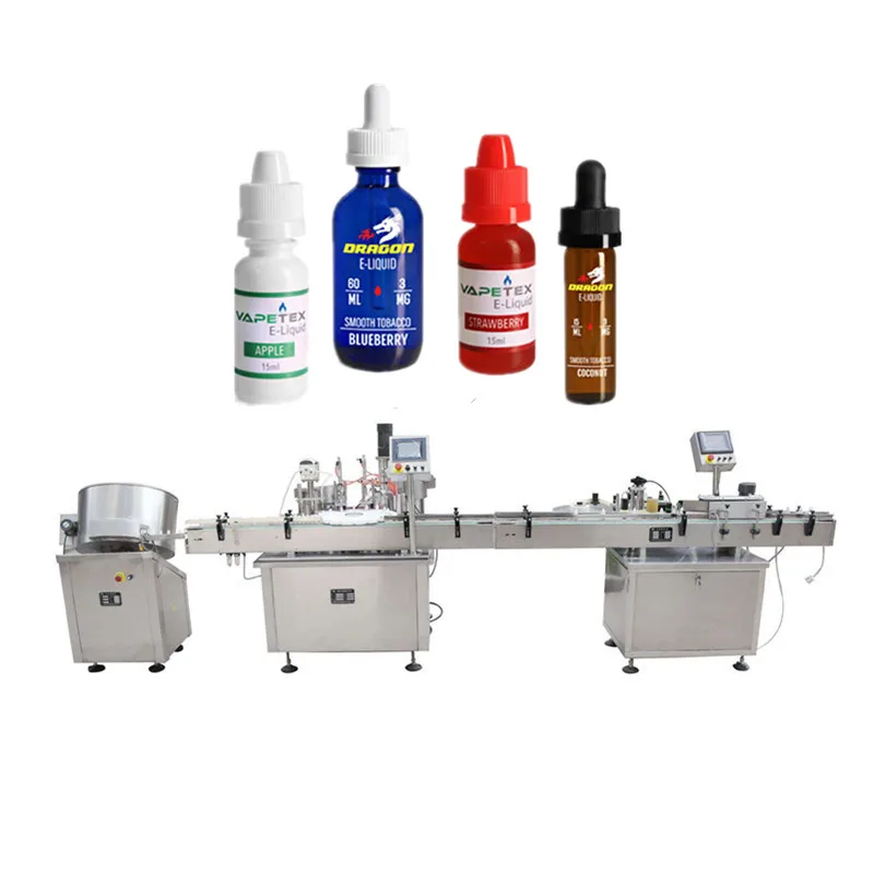  Fast shipping CBD oil/ hemp seed vape juice glass dropper bottle filling capping machine e cigarette oil filler and