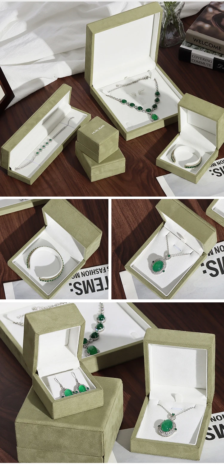 China Factory high end jewelry box Velvet gift box velvet jewelry box packaging custom logo