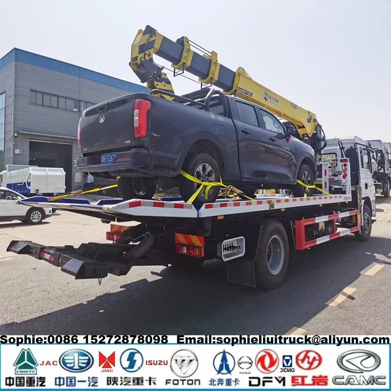 Manufacturer FAW 4x2 Wrecker Platform Truck Wrecker With Crane Traffic Accident Bad Car Carrier Road Rescue Vehicle