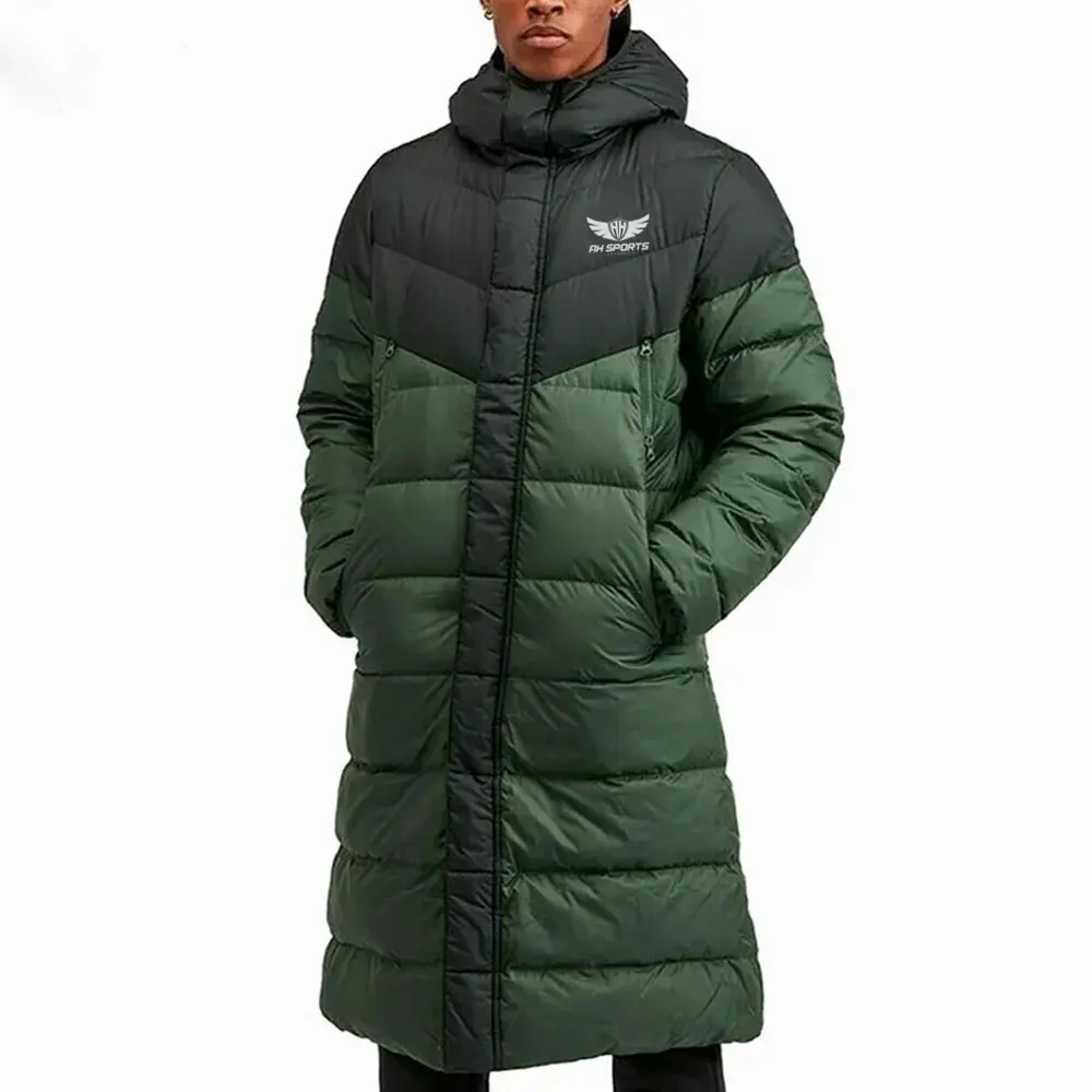 Custom Waterproof Hoodie Men Puffer Down Jacket for Trekking Winter 90% White Duck Coat