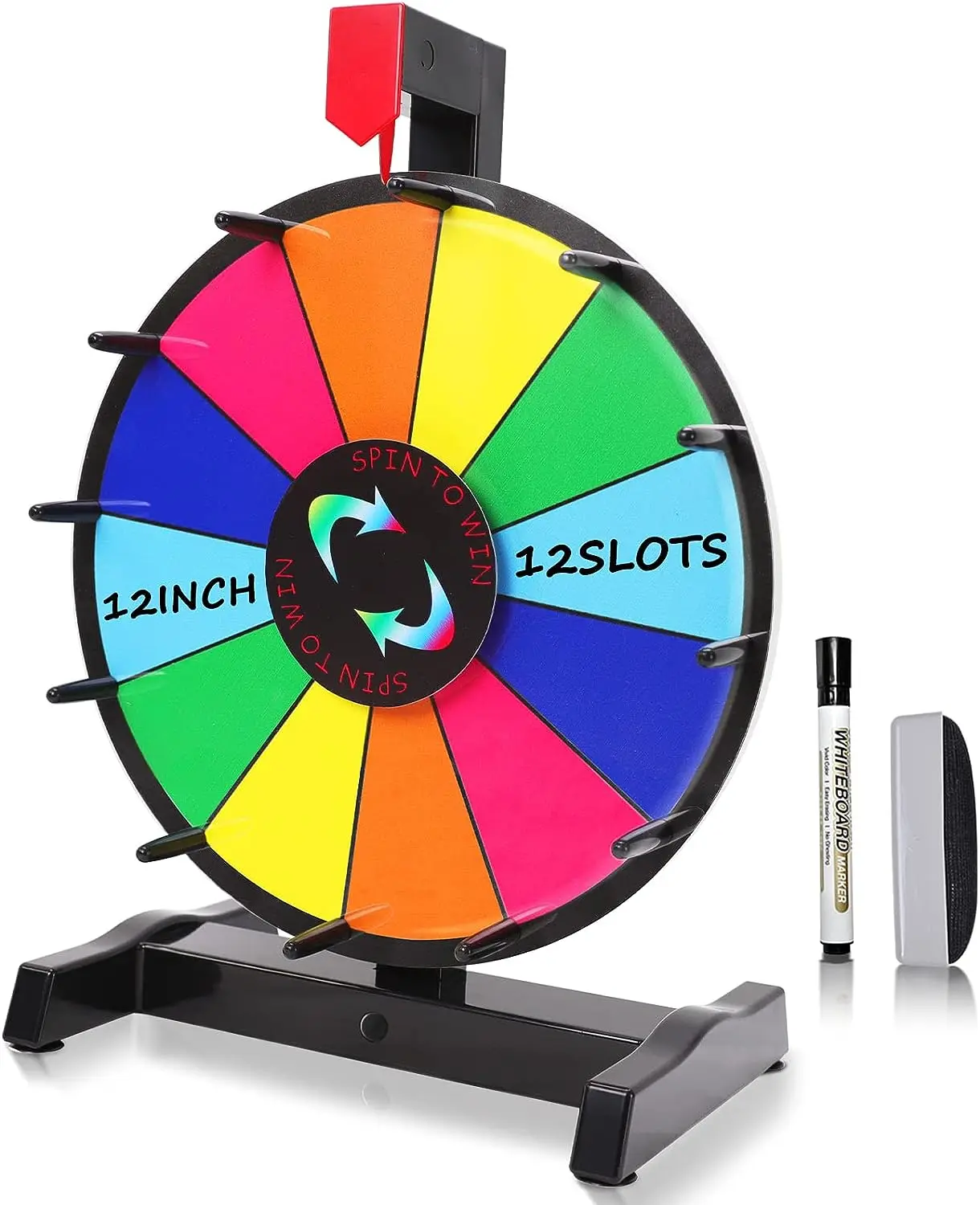 Spinning Prize Wheel Tabletop Color 14 Slots Spinning Wheel  Editable Carnival Fortune Spin to Win Casino Trade Show