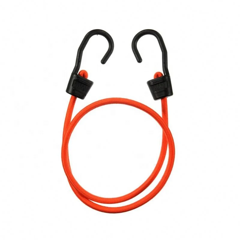 Wholesale rubber luggage rope custom flat elastic bungee cord with hooks