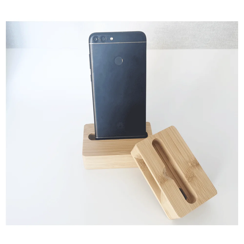 Mini Wooden Bamboo Speaker Wood Portable Speakers Cell Phone Holder Loudspeaker Car Play Holder