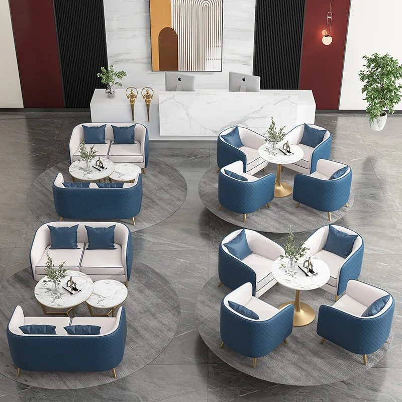 Modern design Hotel company shopping mall office building lobby furniture set living room lobby sofa  chairs table set Custom
