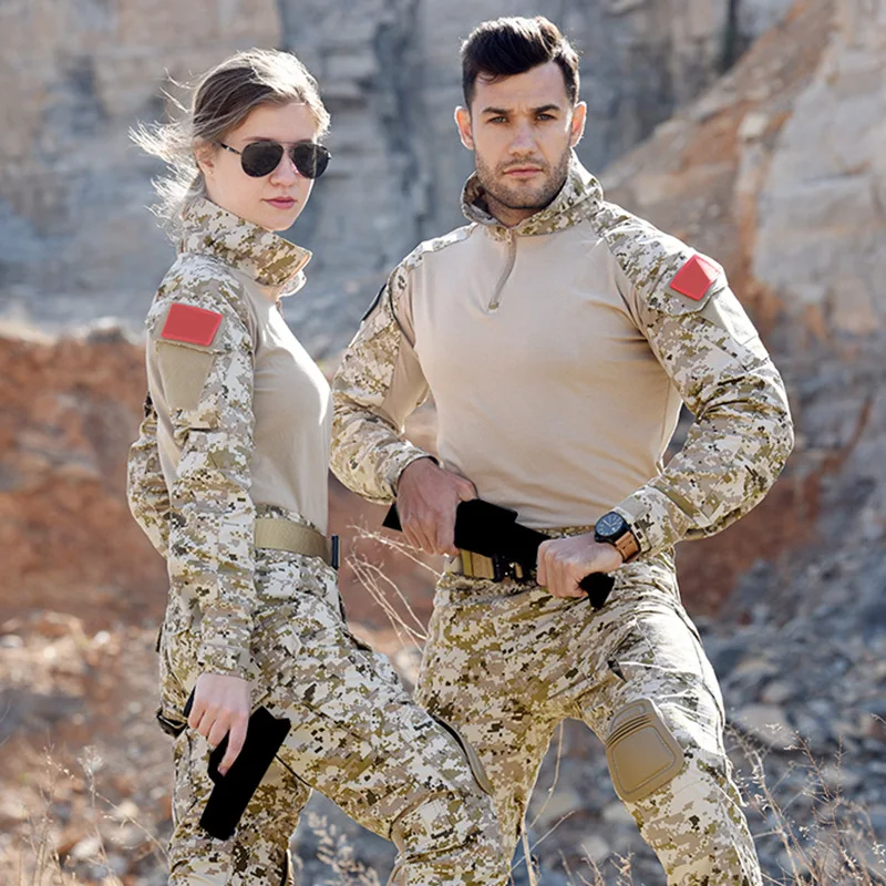 Combat Uniform Frog Suit Outdoor Training Hunting Long Sleeve Shirt Pants Camouflage Tactical Pants