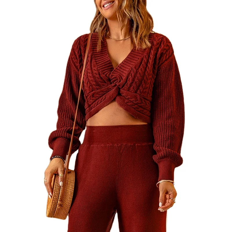 2022 New Fashion Winter Autumn Clothing Ladies korean long Casual Pullover Knitted Crop Tops plus size Women Sweater