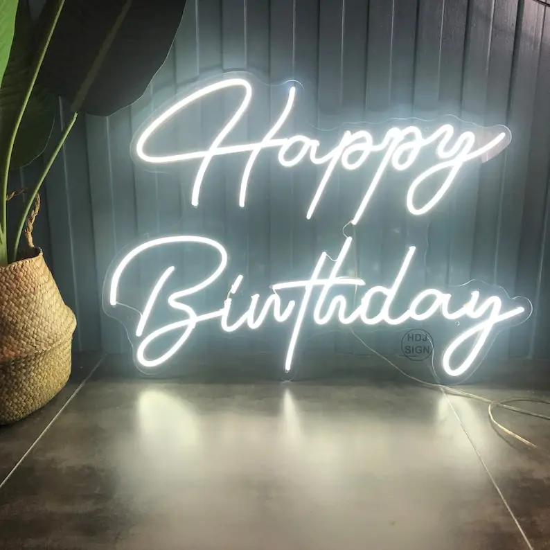 Happy Birthday Led neon signs Flex Led Strip for birthday party decorations