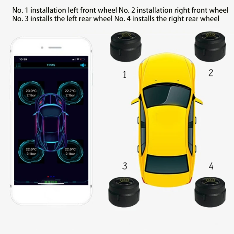 Система контроля давления в шинах, беспроводная совместимая с BT система контроля давления в шинах