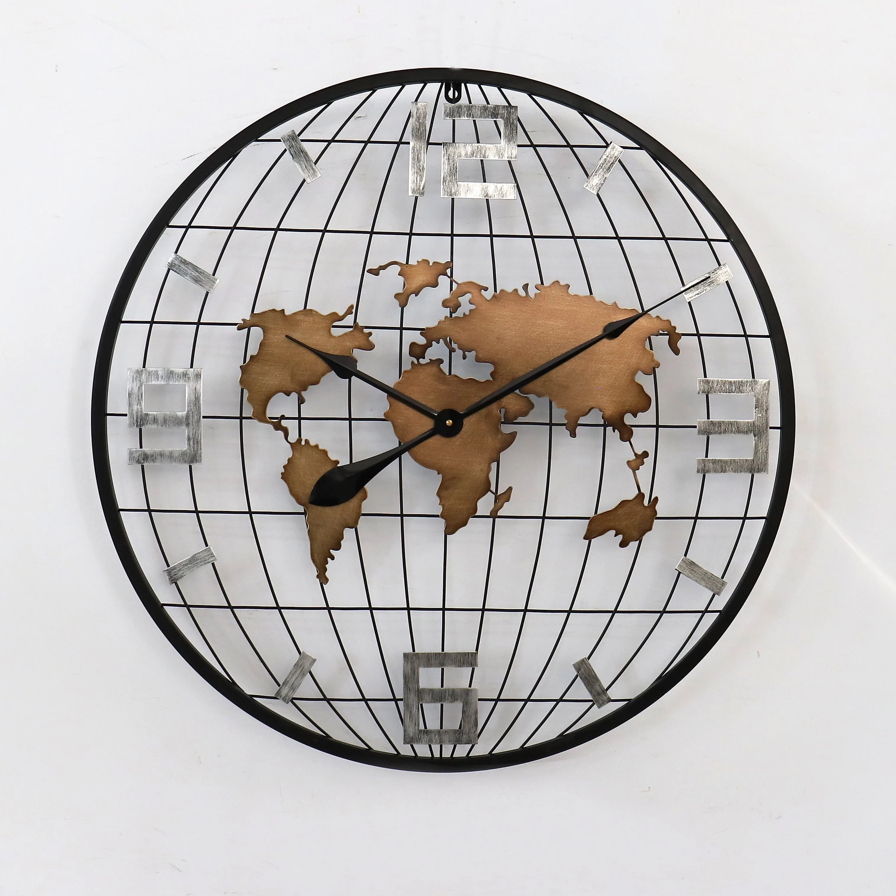 decorative wall clock 2024 customized 70CM wholesale cheap  world map clock wall for home decor