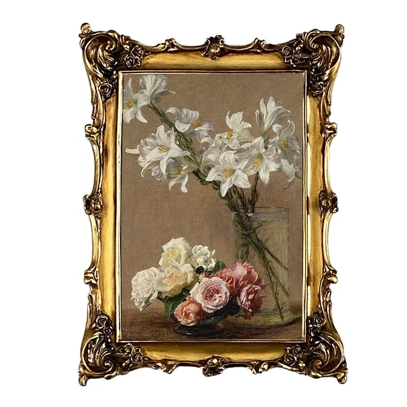 European-style American retro distressed photo frames table European ornaments picture mirror frames gift