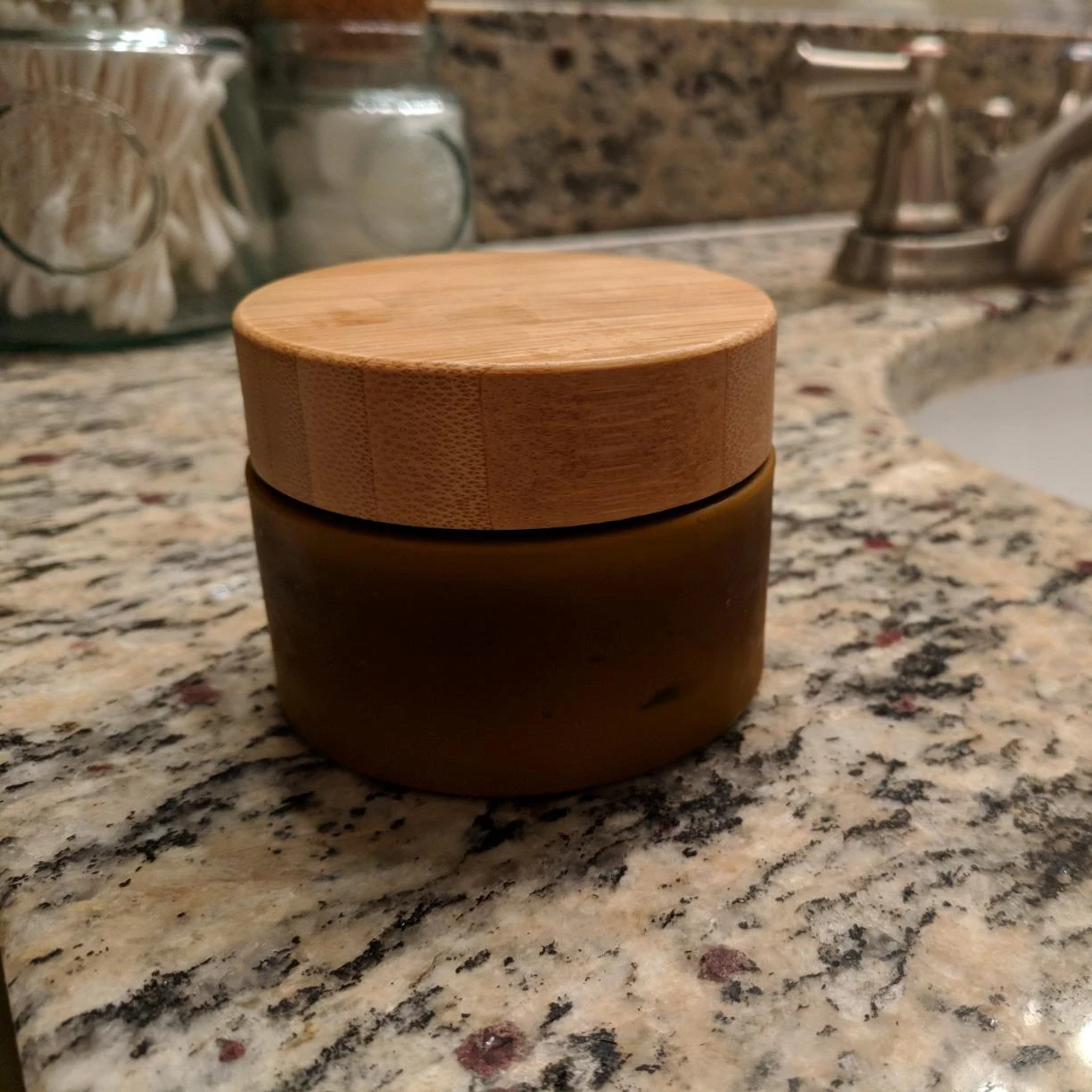 frosted amber clear pet plastic body butter Lip Scrub Container cosmetic cream jar with bamboo lid