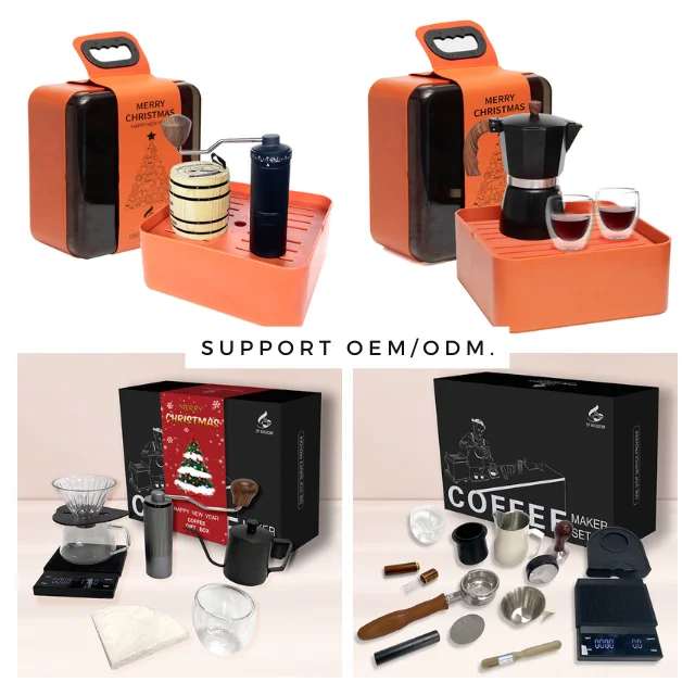 CNC Manual Coffee Bean Grinder With Wooden Storage Barrel For Gift Set