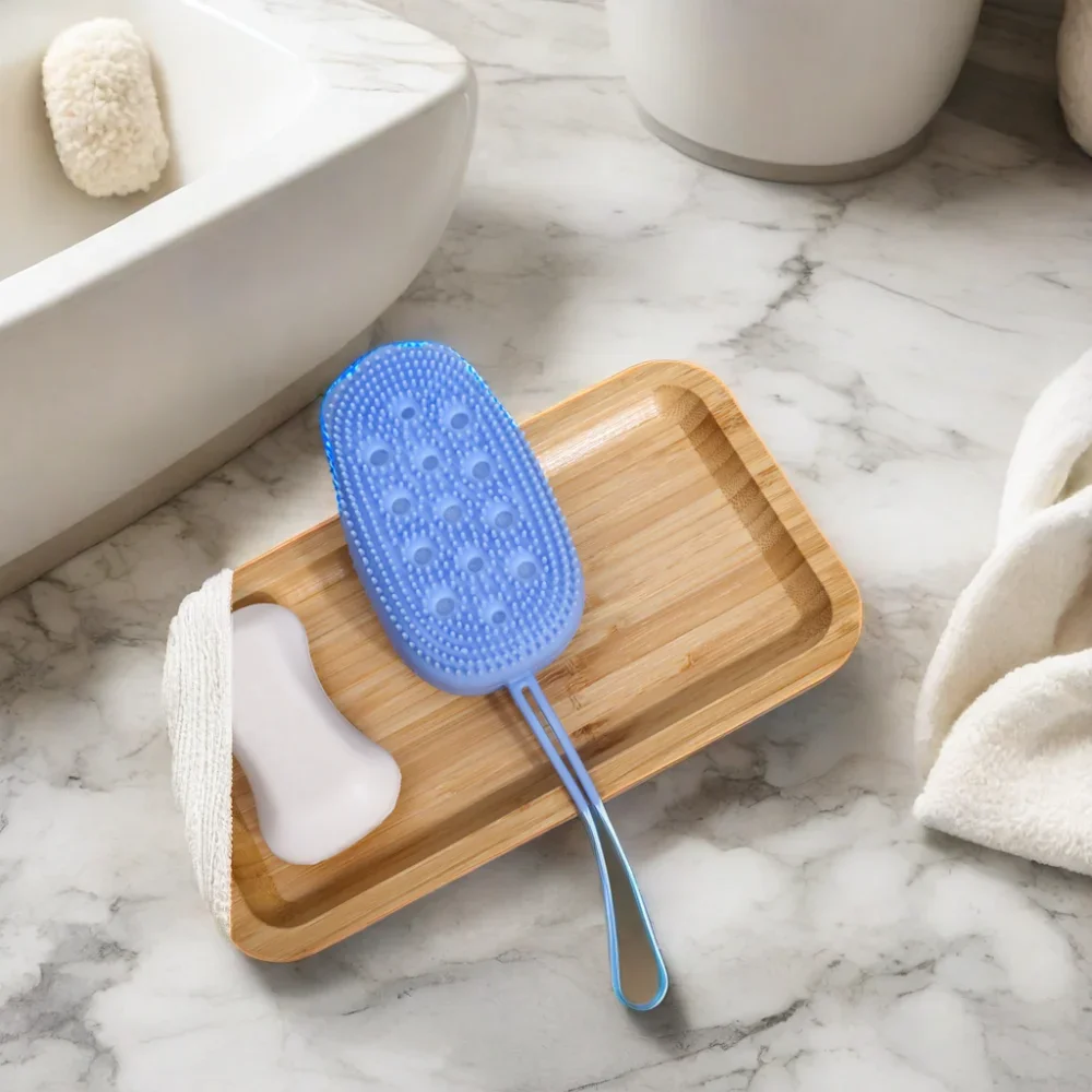 New buffer high-quality double-sided silicone body scrub bath brush chamfer bath brush