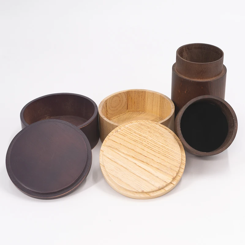 Custom Round Shape Wooden Storage Box With Lids
