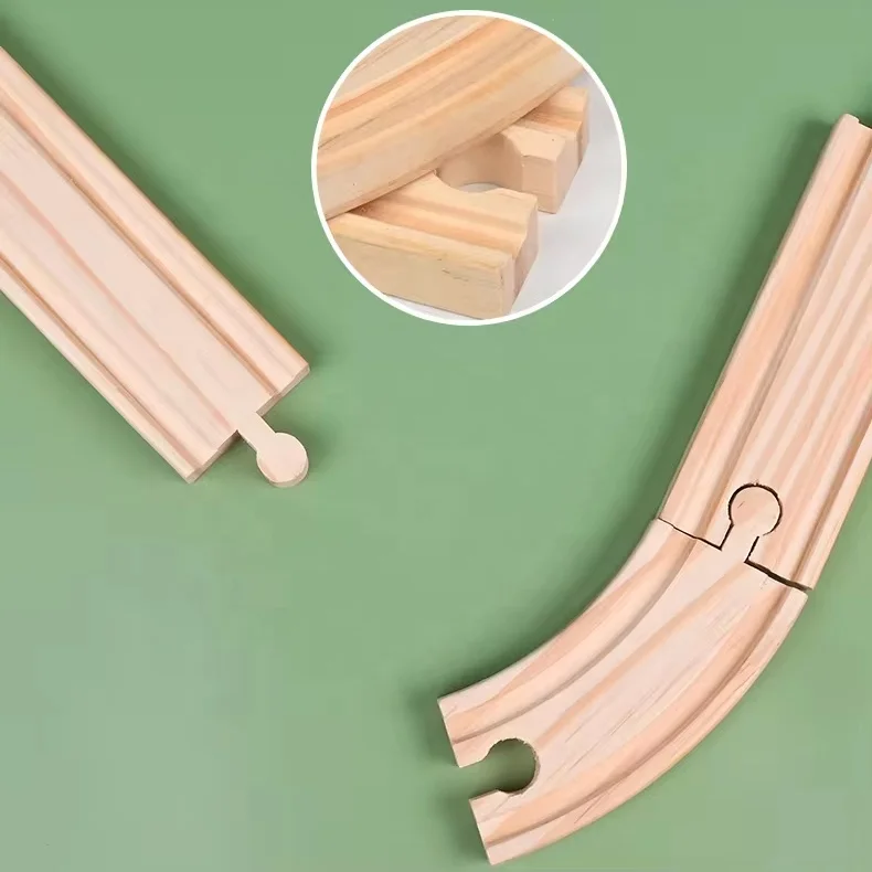 Educational Wooden Train For Toddler With Wooden Tracks Expandable Changeable Train Toy Set Wooden Train Set