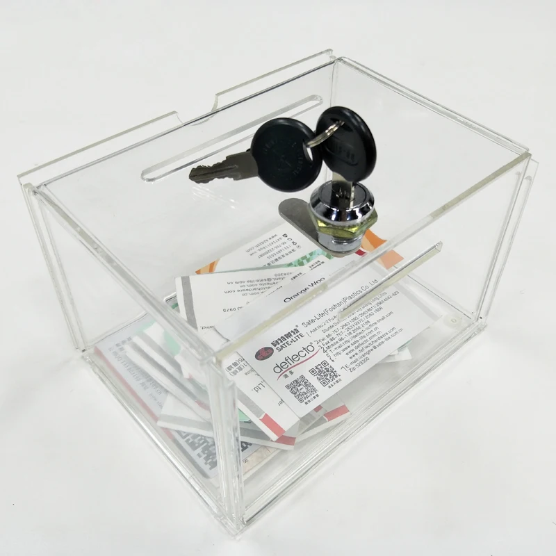 MYDARB Rose Donation Box, Permanent Charity Donation Box with Keychain Custom Multifunctional Acrylic Collection Box Customized ISO9001