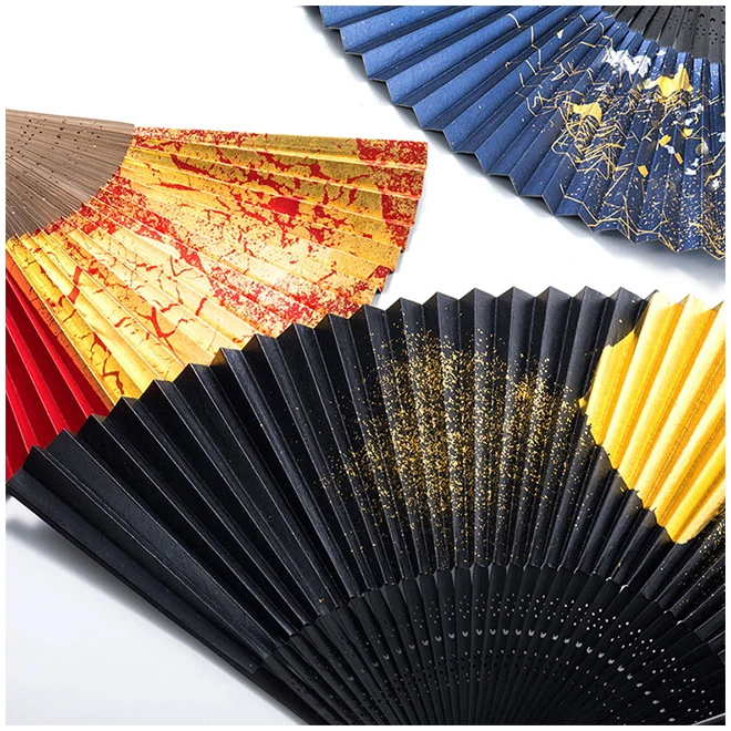 Japanese style handmade paper decorations hand folding clip fan