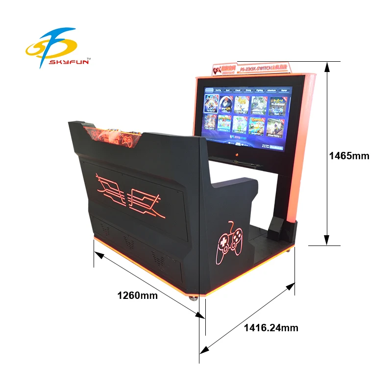 Hot Sales Console PC Game Machine with 2 Players Coin Banknote Operated 60-80 Games for Arcade Hall Game Center