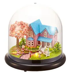 Miniature DIY Dollhouse Rotate Music Box Happy ferris wheel DIY Dollhouse Doll House Casa Toys With Furnitures Doll Houses