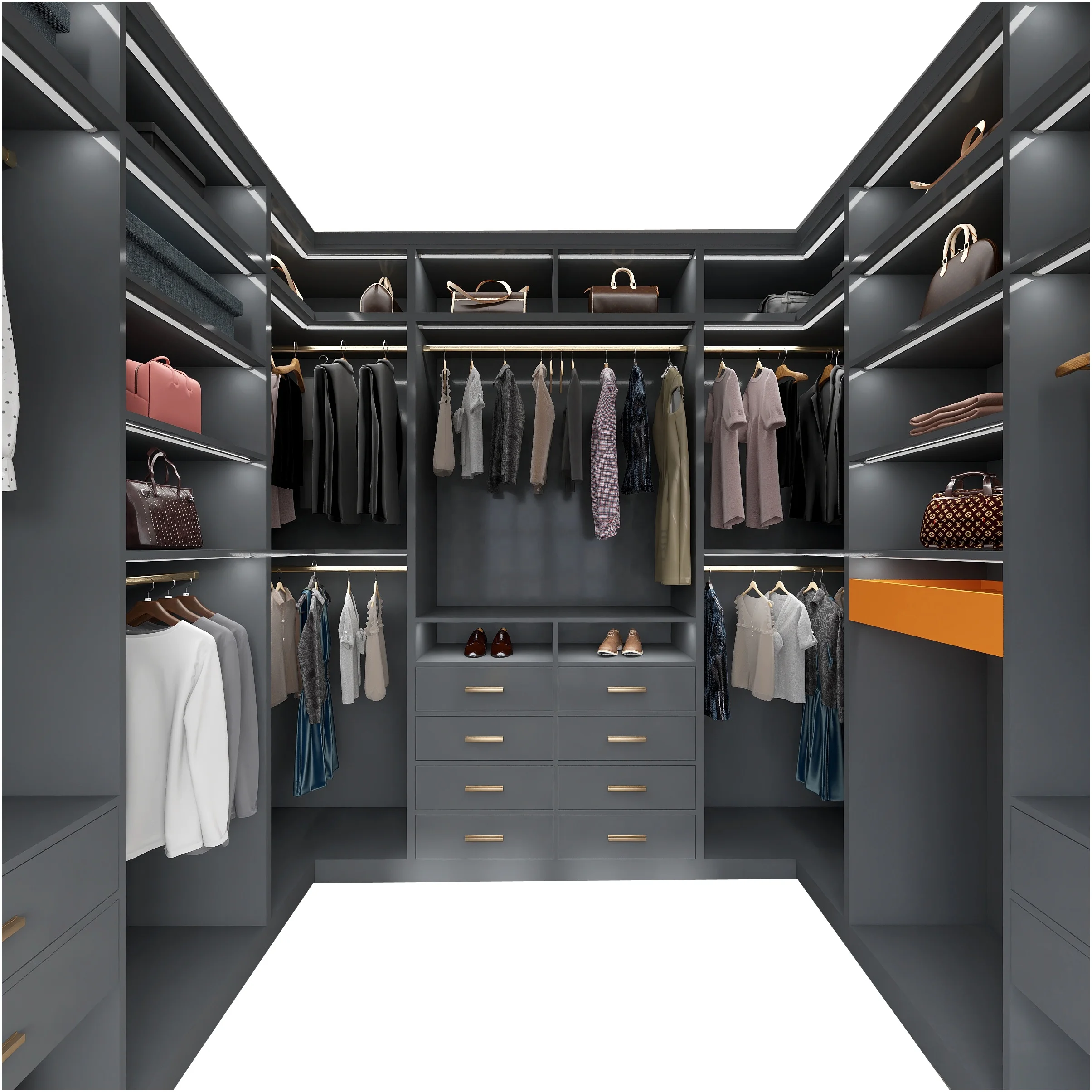 
 2021 Customized walk in closet DIY amoires custom wardrobe free design  