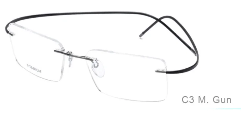 Wholesale  ultralight Japan  titanium Rimless Executive Square Optical Frame Eyeglasses Eye Glasses  For Men