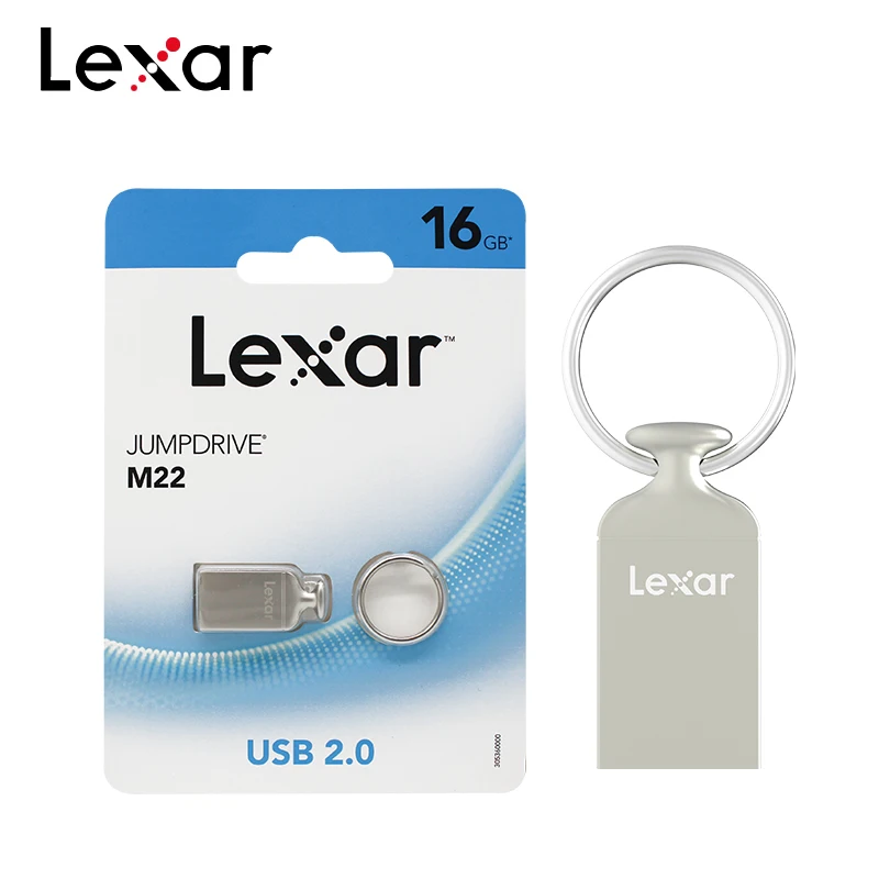Original Lexar M22 USB2.0 Flash Drive JumpDrive 16GB 32GB 64GB PenDrive Memory Stick U Disk Tiny Metal Flash Disk