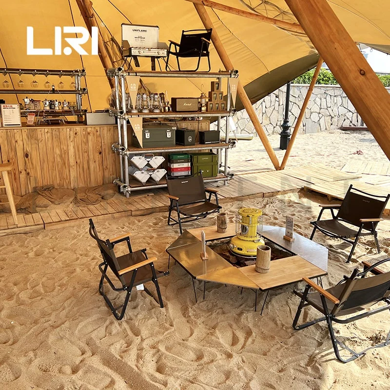 Сверхмощный открытый вигвам Тип парусиновая пляжная Солнцезащитная палатка для кофейни напитков