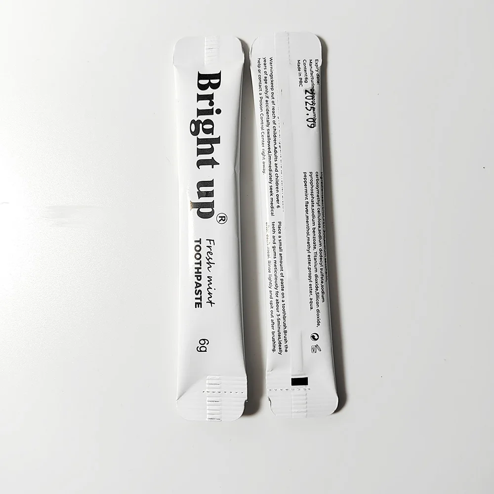 Зубная паста для отбеливания зубов в гостиницах, уход за полостью рта, небольшая зубная паста 3 г 6 г, экологически чистый пакет из крафт-бумаги, Высококачественная зубная паста