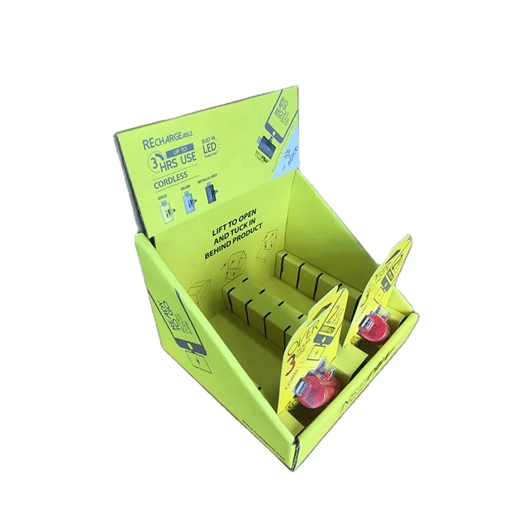 Retail Store Custom  Seasoning Cardboard Counter Display Stand OEM Toiletries Display Box  Phone AccessoriesPDQ for Promotion