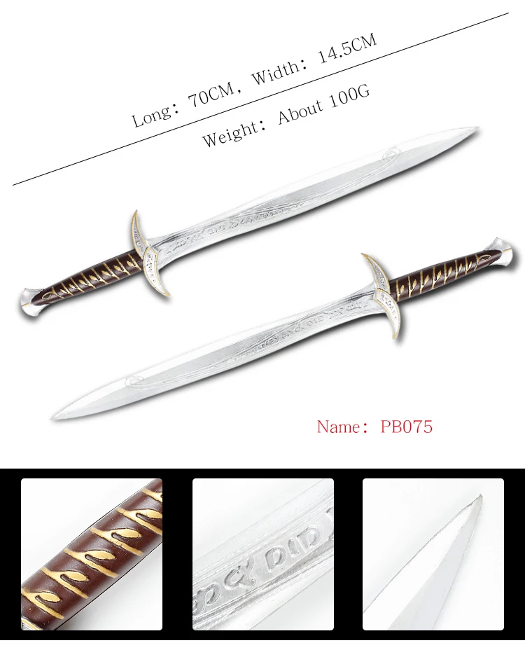 Cheap Movie PU Foam Toy Sting Sword  Elven Sword Prop for Cosplay Hobbit-Inspired Props