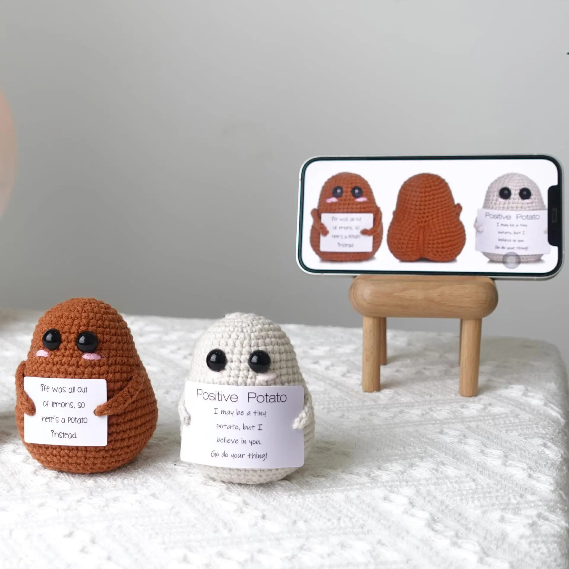 New Woolen Big Butt Potato Cute Handmade Crochet Lemon Cucumber Potato Knitted Dolls