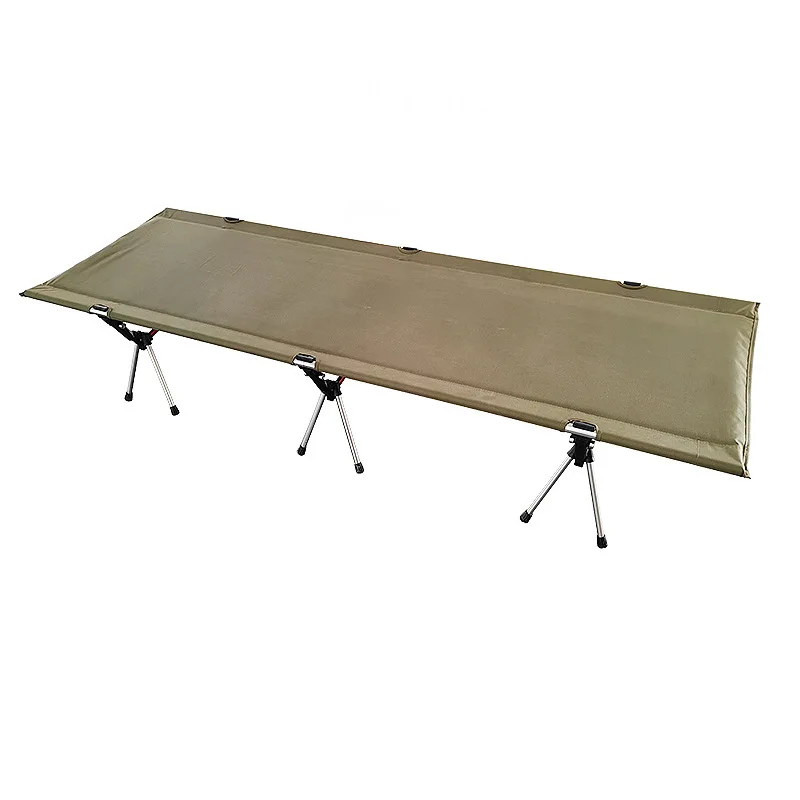 Outdoor Aluminium Folding Adults Camping Beds Single Simple Beach Bed Office Nap Folding Bed