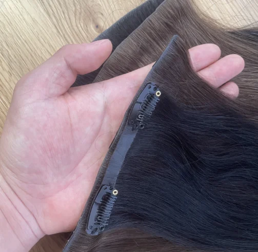 2024 hot selling products 12a raw indian  injection clip In hair extension natural color 100%real human hair extensions