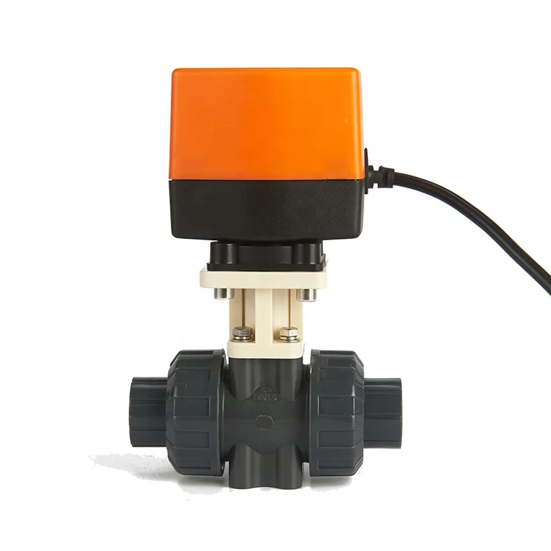 ISO9001 Certification DN15 1/2 inch 2 Way 220VAC Electric Actuated PVC Plastic Motorized Ball Valve Water Control