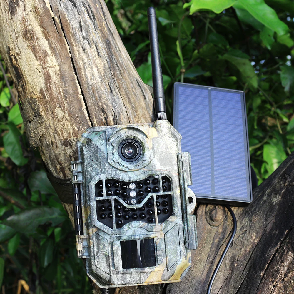 Full HD 20M 1080P 3G Wild Game Camera with Portable Solar Panel for Charging 80ft Flash Range 3G Wireless Video Cam