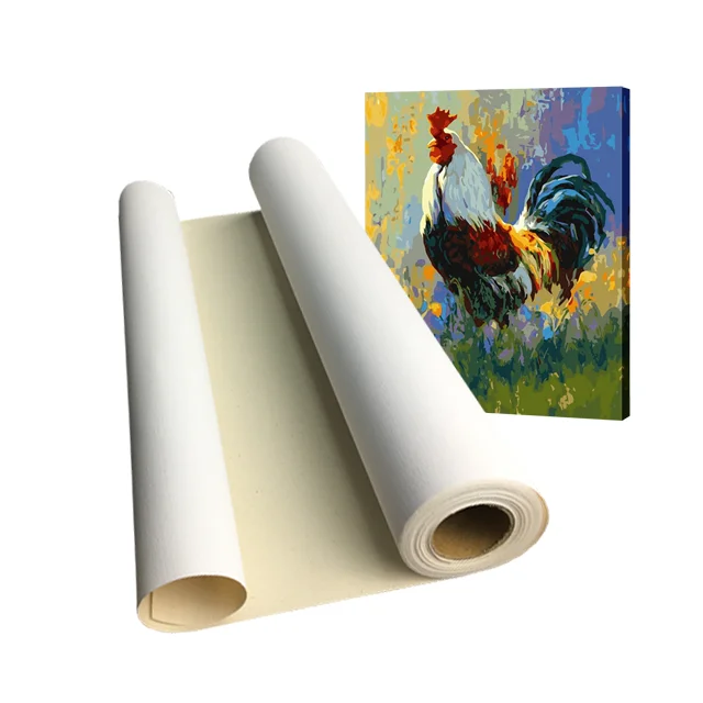 Water Resistant Large Format 320gsm Matte Polyester Cotton Roll Inkjet Printable Canvas
