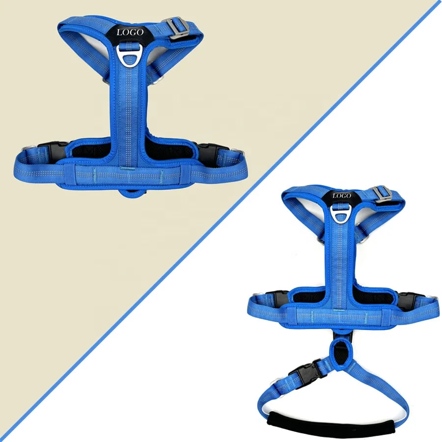 Full Body Vest Removable Waist Strap Double Clip Shutter Neck Buckle Reflective Webbing Tactical Strong Dog Harness for Big Dog