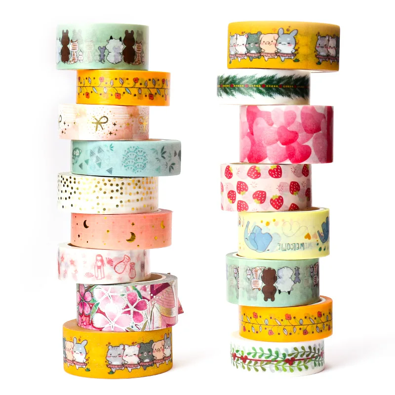 Vograce Customizable Print Colorful Washi Tape Anime Japanese Cute Self Adhesives Paper Washi Tape