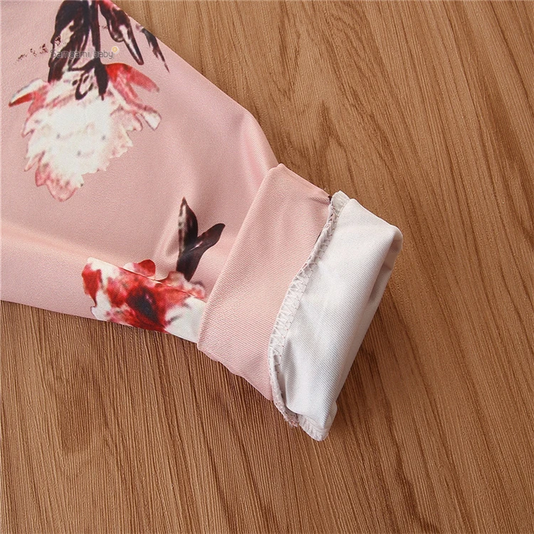 WHS128 Farm Baby Outfits Girls Boutique Clothing Set Long Sleeves Dresses Kids Pants Children Clothes