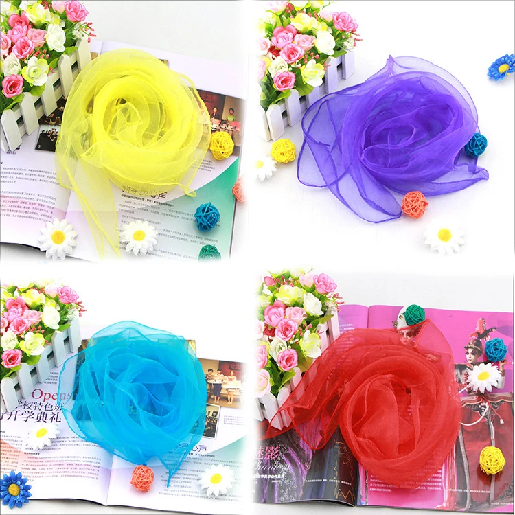 70*70cm Square Juggling Silk Dance Scarves Movement Scarves Dance Scarves for Magic Tricks Performance Props Accessories